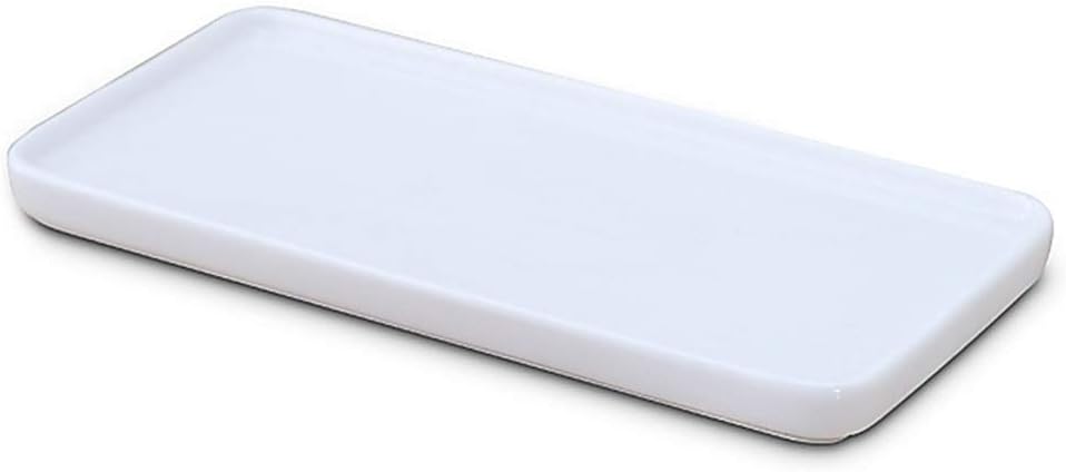 LandHope Ceramic Vanity Tray Small Rectangle White