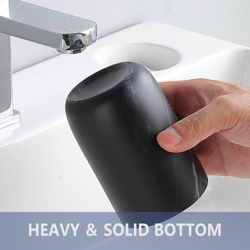 Black Marble Design Ceramic Toothbrush Organizer