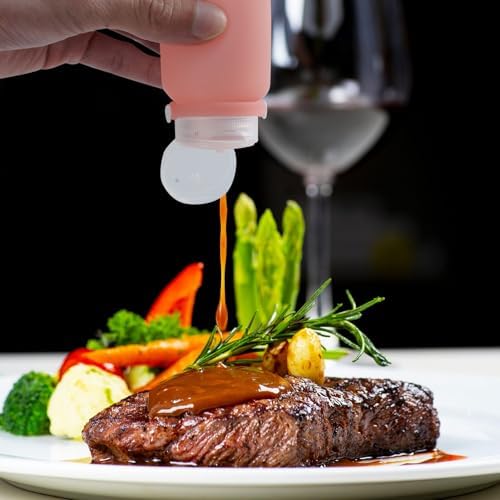 4Pcs 60ml Silicone Squeeze Salad Dressing Bottles