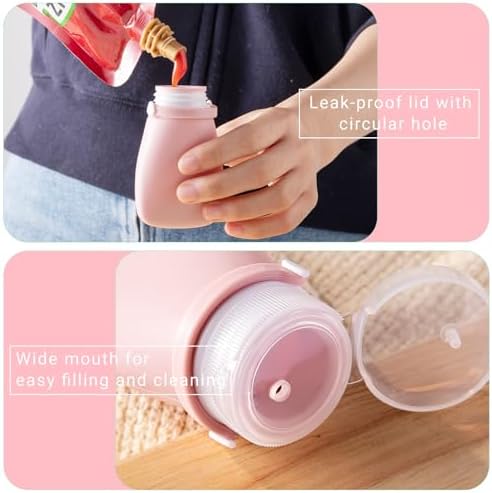 4Pcs Squeeze Salad Dressing Bottles with Brush Set