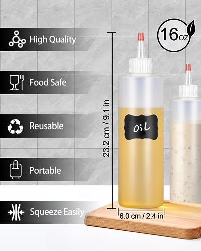 12PCS Squeeze Bottle Set - Protein Shaker restaurants for condiment dispenser