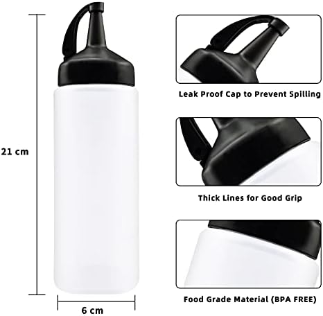 Jutoe 3-Pack Squeeze Condiment Bottles