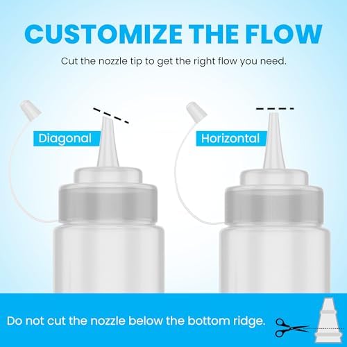 Oaklyn Squeeze Bottles 8oz 6 PackReusable Condiment Bottles