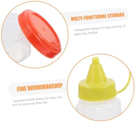 KICHOUSE 12-Piece Transparent Mini Squeeze Condiment Bottles Set With