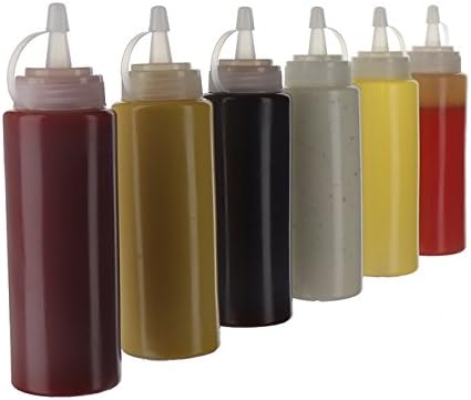 Oaklyn Squeeze Bottles 8oz 6 PackReusable Condiment Bottles