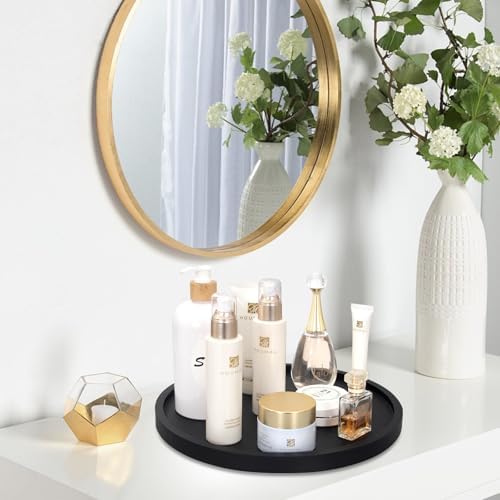 Black Wooden Bathroom Tray