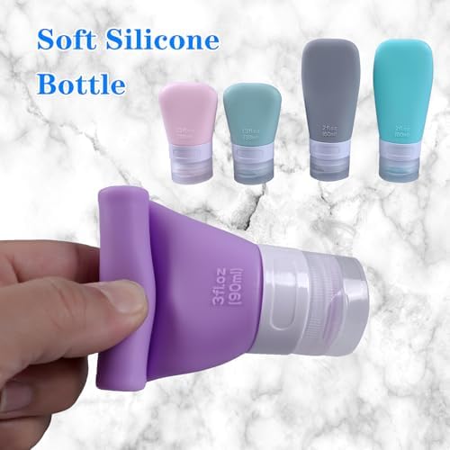 5-Pack Squeeze Salad Dressing Bottles Food Grade Silicone Leak-Proof Portable