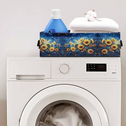 Voxugoniy Sunflower Blue Butterfly Toilet Paper Basket