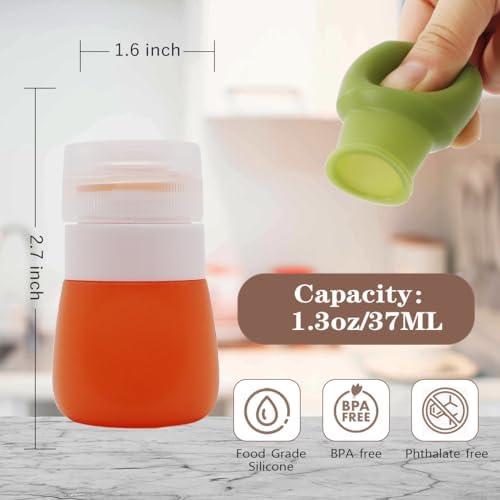 5-Pack 13oz Silicone Salad Dressing Bottles with Cleaning Brush