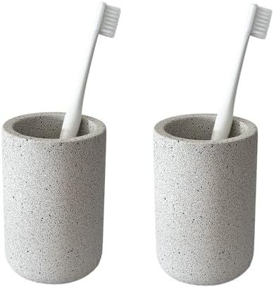 Concrete Bath Tumbler Set for Toothbrush Mouthwash Holder