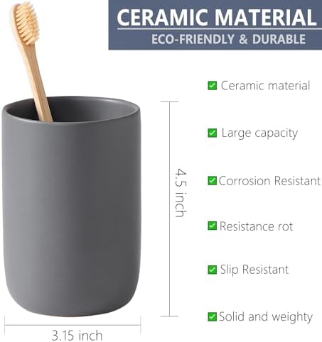 Sturdy Ceramic Toothbrush and Toothpaste Organizer