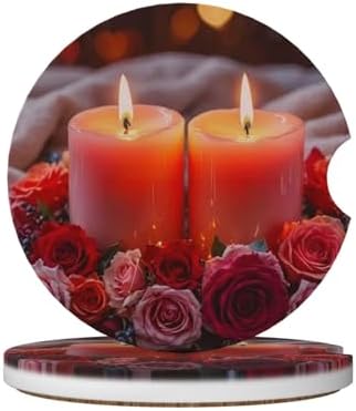 Candleflower 2-Piece Coasters Set for Car Accessories
