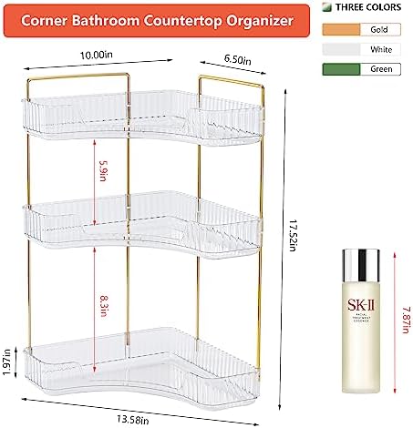 Bathroom Counter Organizer - Corner Organizer for Vanities