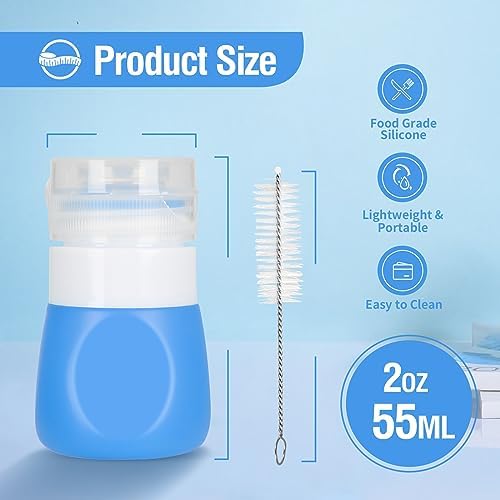 Timiuu Squeeze Salad Dressing Bottles Set of 4 Travel-Friendly BPA-Free