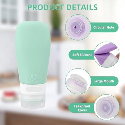 4-Piece Set of Silicone Condiment Squeeze Bottles for Lunch Boxes