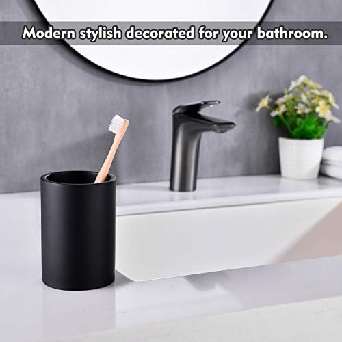 Matte Black Tumble ResinStylish for Makeup and Toothpaste