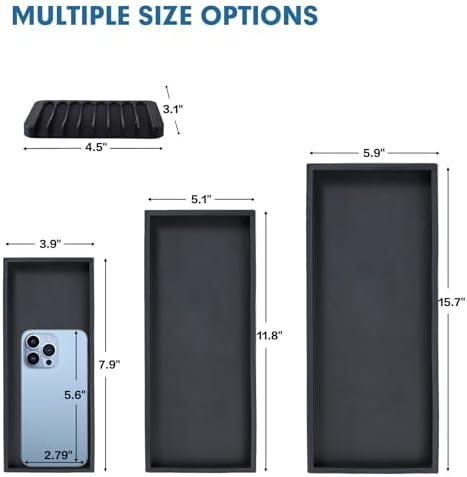 Vanity Tray Set Silicone Organizer for Bath Kitchen