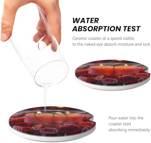 Candleflower 2-Piece Coasters Set for Car Accessories