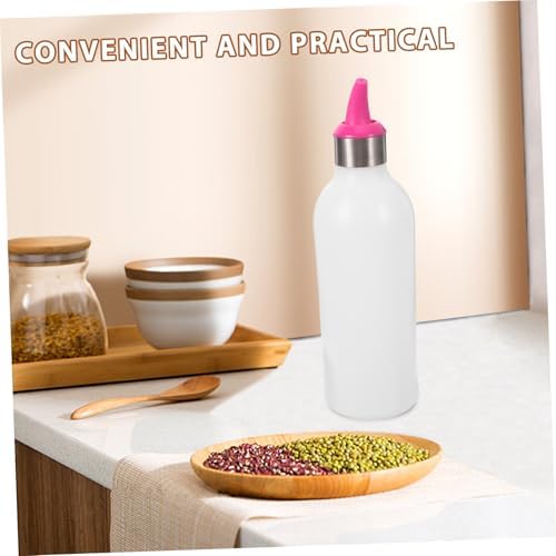 GRIRIW Silicone Condiment Squeeze Bottles with Lids for Kitchen Use