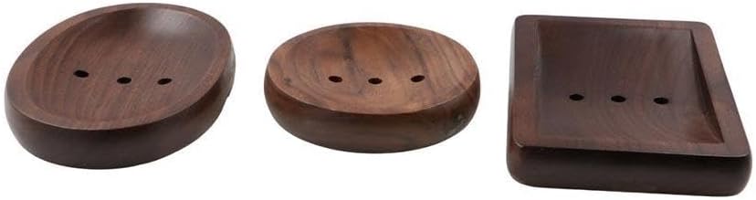 Sturdy Black Walnut Soap Dish Portable Self-Draining for Home Travel