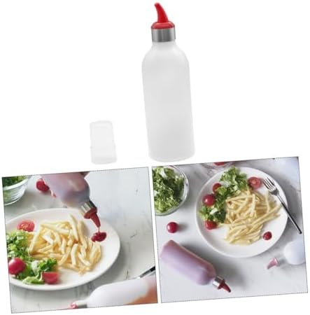 450ml Red Squeeze Condiment Bottles for Kitchen Use