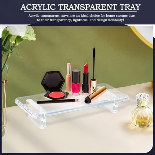 2-Piece Acrylic Bathroom Counter Tray Stand