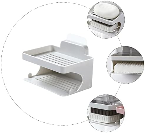 BRIGHTFUFU Double Layer Wall-Mounted Soap Dish Organizer