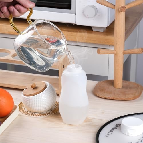 6 Pack Condiment Squeeze Bottles with Flip Top and Caps