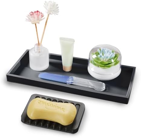 Vanity Tray Set Silicone Organizer for Bath Kitchen