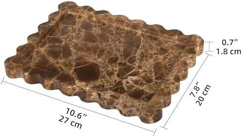 Natural Marble Luxury Vanity Tray for Bathroom Kitchen