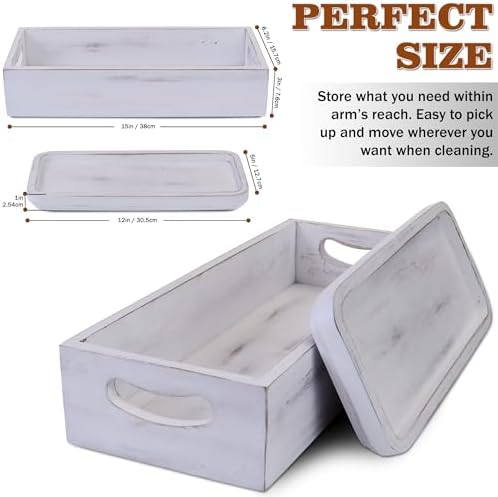 Demigo Bathroom Tray Set of 2 Acacia Wood Decor Organizer