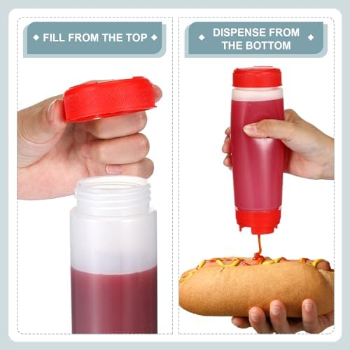 4-Piece Red Squeeze Bottles