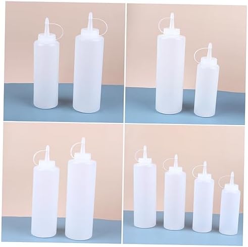 GRIRIW Condiment Squeeze Bottles 4 Pack for Salad Dressing and Seasonings
