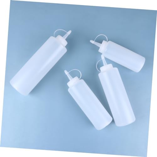 GRIRIW Condiment Squeeze Bottles 4 Pack for Salad Dressing and Seasonings