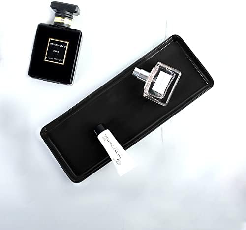 Floatant Small Black Ceramic Vanity Tray for Bathroom Bedroom Large