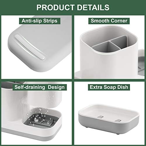 VITVITI Toothbrush Holder with 2 Cups and Soap Dish 1