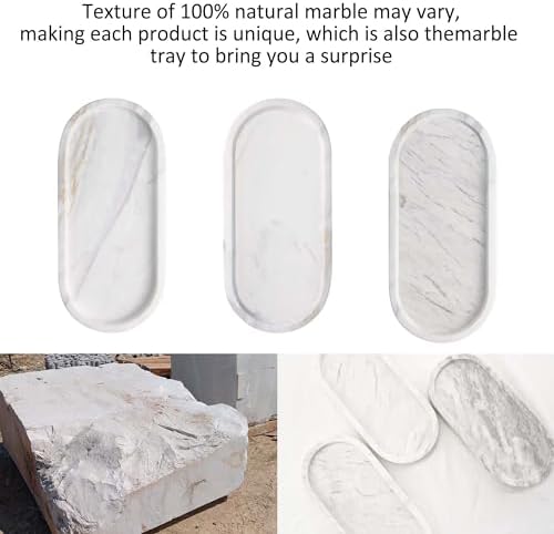 Elegant Natural Marble Bathroom Vanity Tray for Non-Slip Organization