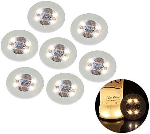 LED Bottle Lights with 3M Sticker - 7 Bottles Warm White