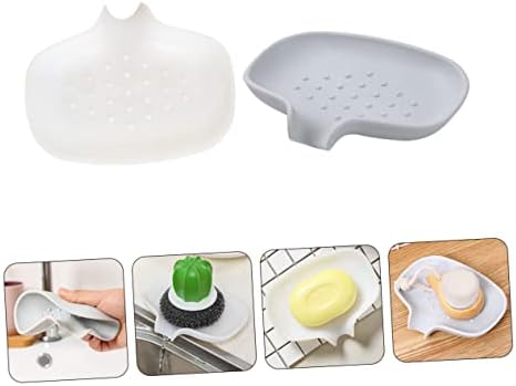 Perfect 2pcs WhiteGray Draining Soap Disk for Bathroom Kitchen Storage