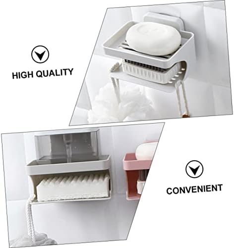BRIGHTFUFU Double Layer Wall-Mounted Soap Dish Organizer