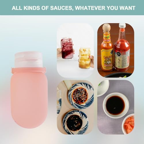 4Pcs 60ml Silicone Squeeze Salad Dressing Bottles