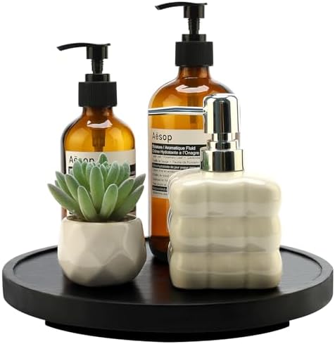 Black Wooden Bathroom Tray