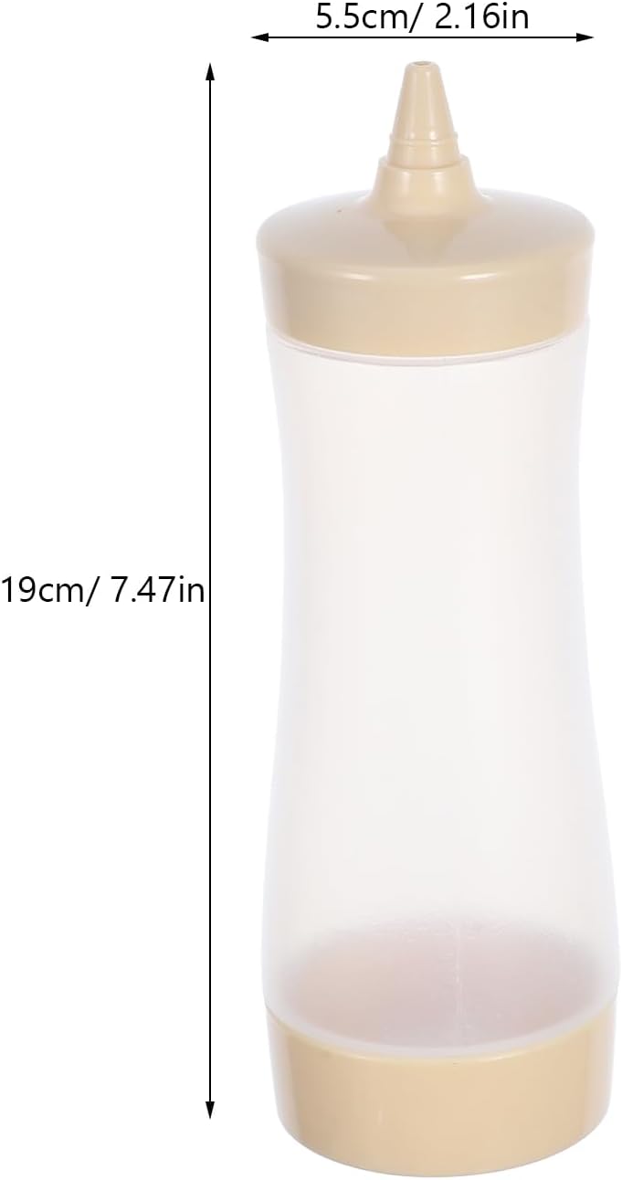Kichvoe 3-Pack Condiment Squeeze Bottles - Beige Plastic - 65x65x19cm