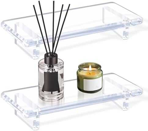 2-Piece Acrylic Bathroom Counter Tray Stand