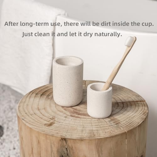 Concrete Bath Tumbler Set for Toothbrush Mouthwash Holder
