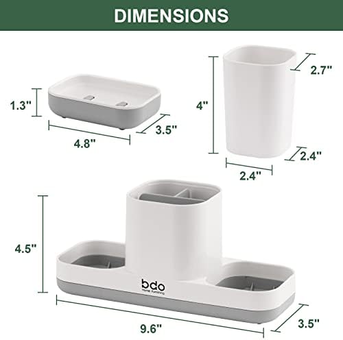 VITVITI Toothbrush Holder with 2 Cups and Soap Dish 1