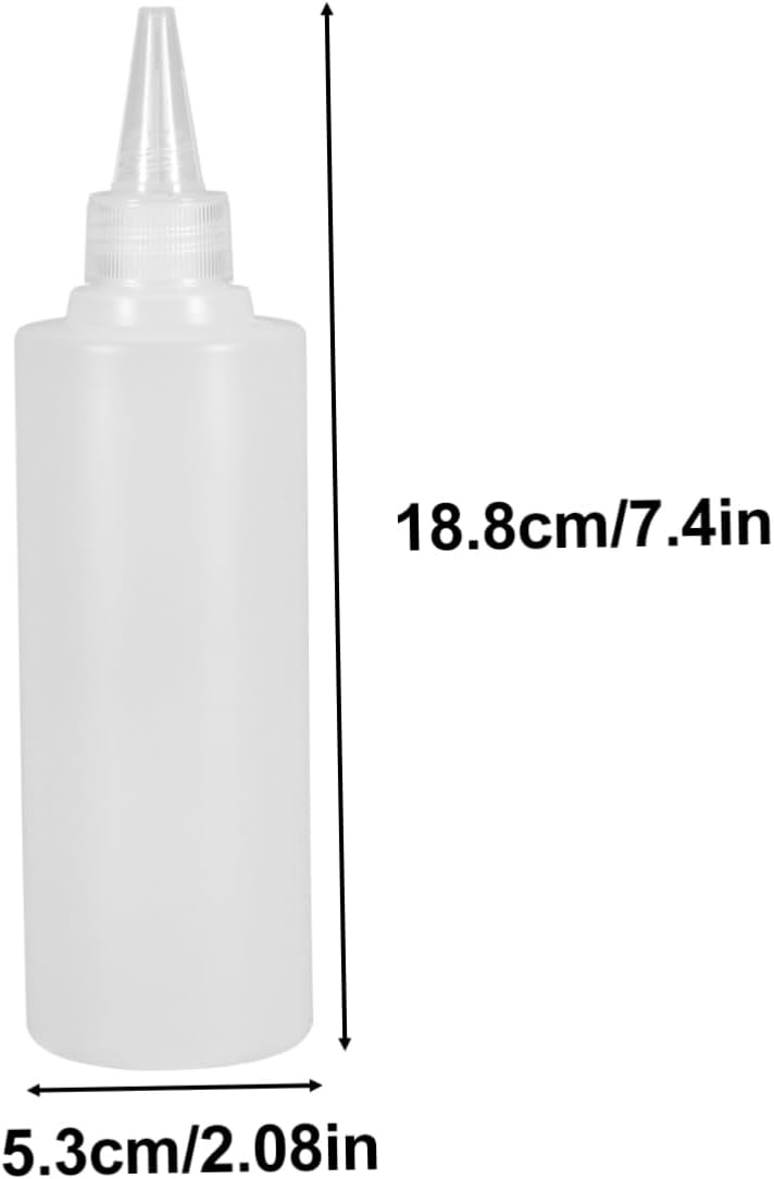 6pc 250ml Pointed Mouth Squeeze Condiment Bottles