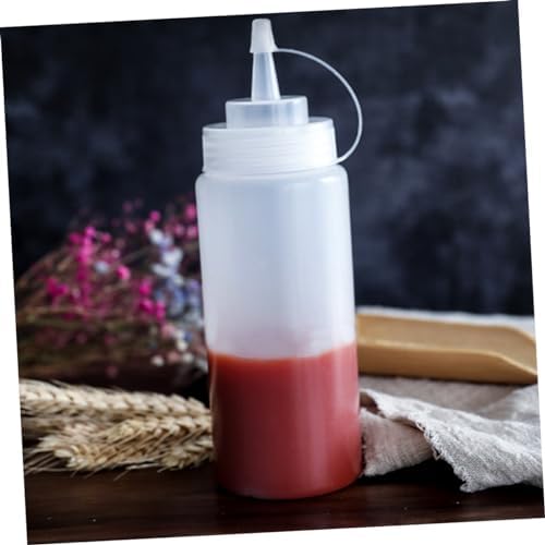 GRIRIW Condiment Squeeze Bottles 4 Pack for Salad Dressing and Seasonings
