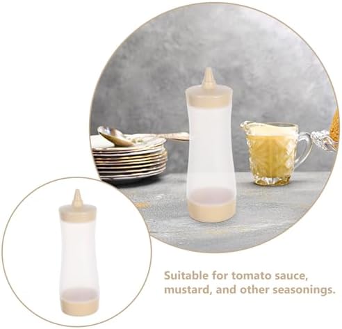 Garneck 3pcs Reusable Condiment Squeeze Bottles with Lids