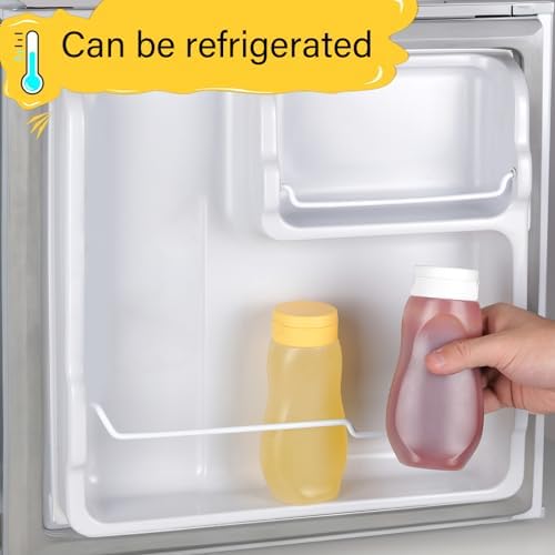 6 Pack Condiment Squeeze Bottles with Flip Top and Caps